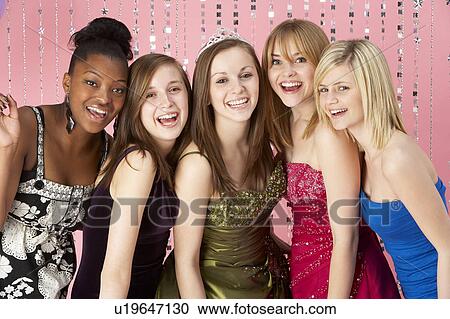Group Of Teenage Friends Dressed For Prom View Large Photo Image Stock Image - Group Of Teenage Friends Dressed For Prom. Fotosearch