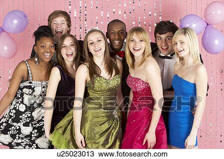 Group Of Teenage Friends Dressed For Prom View Large Photo Image Stock Image - Group Of Teenage Friends Dressed For Prom. Fotosearch
