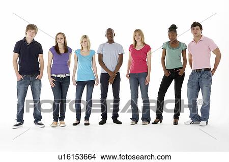 Group Of Teenage Friends In Studio View Large Photo Image Picture - Group Of Teenage Friends In Studio. Fotosearch