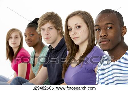 Group Of Teenage Friends In Studio View Large Photo Image Stock Photography - Group Of Teenage Friends In Studio. Fotosearch