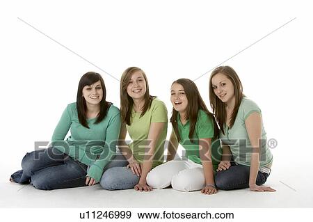 Stock Photo - Group Of Teenage Girlfriends. Fotosearch