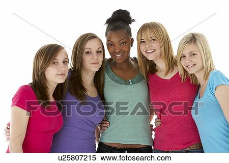 Stock Photography - Group Of Teenage Girlfriends. Fotosearch