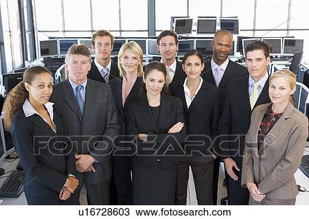 Stock Image - Group Shot Of Stock Traders. Fotosearch