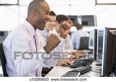 Stock Trader Happy With His Success View Large Photo Image Stock Image - Stock Trader Happy With His Success. Fotosearch