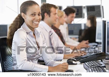 Stock Traders Working At Computers View Large Photo Image Stock Image - Stock Traders Working At Computers. Fotosearch