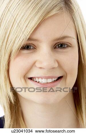Studio Portrait Of Smiling Teenage Girl View Large Photo Image Picture - Studio Portrait Of Smiling Teenage Girl. Fotosearch