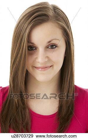 Studio Portrait Of Smiling Teenage Girl View Large Photo Image Stock Photo - Studio Portrait Of Smiling Teenage Girl. Fotosearch