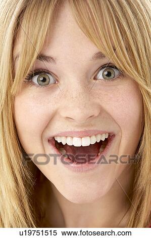 Studio Portrait Of Surprised Teenage Girl View Large Photo Image Stock Photography - Studio Portrait Of Surprised Teenage Girl. Fotosearch