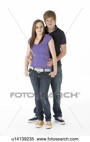 Stock Photography - Teenage Couple In Studio. Fotosearch