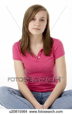 Teenage Girl Sitting In Studio View Large Photo Image Picture - Teenage Girl Sitting In Studio. Fotosearch