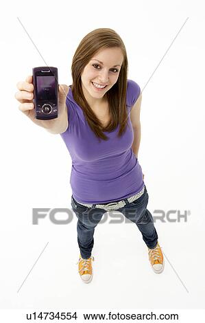 Picture - Teenage Girl With Mobile Phone. Fotosearch