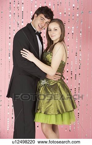 Stock Image - Young Couple Dressed For Party. Fotosearch