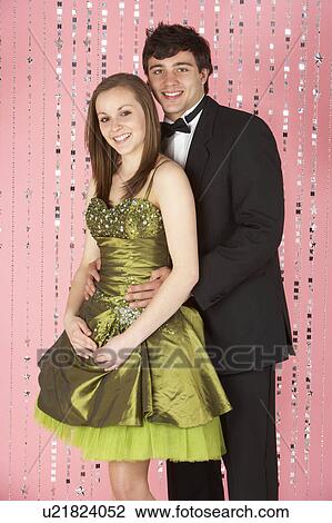 Stock Image - Young Couple Dressed For Party. Fotosearch