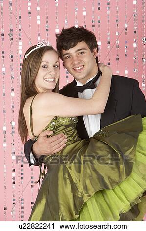 Stock Image - Young Couple Dressed For Party. Fotosearch