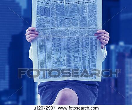 Businesswoman reading news paper with crossed legs, Front View, Waist Down, Toned Image View Large Photo Image Stock Photo - Businesswoman reading news paper with crossed legs, Front View, Waist Down, Toned Image. Fotosearch
