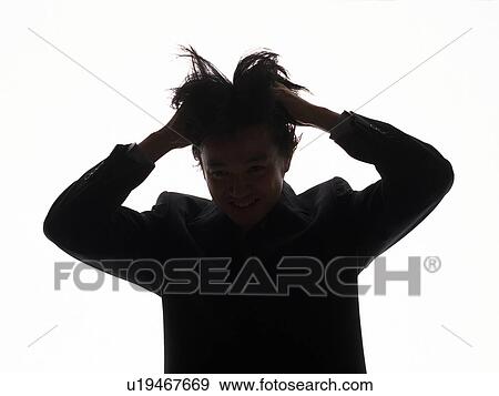 Stock Photo - Bsinessman scratching head, Front View, Silhouette . Fotosearch
