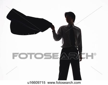 Bsinessman with jacket flowing, Front View, Silhouette View Large Photo Image Stock Photography - Bsinessman with jacket flowing, Front View, Silhouette . Fotosearch