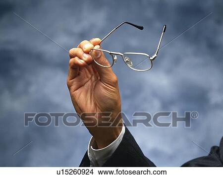 手藏品 向上 眼鏡 正面圖圖片 U Fotosearch