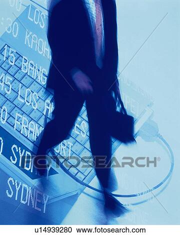 Businessman with image of laptop and airline timetables, CG, composition, blurred motion, toned image View Large Photo Image Stock Image - Businessman with image of laptop and airline timetables, CG, composition, blurred motion, toned image. Fotosearch