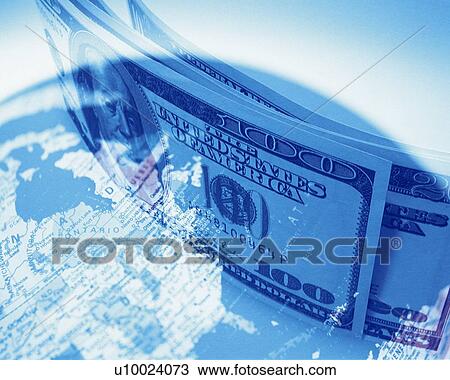 US banknotes and globe, CG, composition, toned image View Large Photo Image Stock Image - US banknotes and globe, CG, composition, toned image. Fotosearch