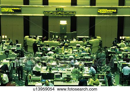 Picture - Scene in the stock exchange, High Angle View, Chicago, United States of America. Fotosearch