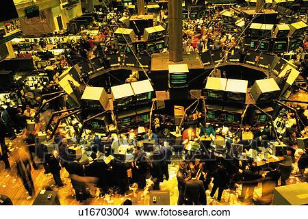 Scene in the stock exchange, High Angle View, New York, United States of America View Large Photo Image Picture - Scene in the stock exchange, High Angle View, New York, United States of America. Fotosearch