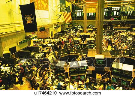 Scene in the stock exchange, High Angle View, New York, United States of America View Large Photo Image Stock Image - Scene in the stock exchange, High Angle View, New York, United States of America. Fotosearch