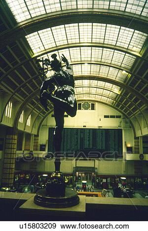 Stock Photo - Scene in the stock exchange, High Angle View, Amsterdam, Holland. Fotosearch