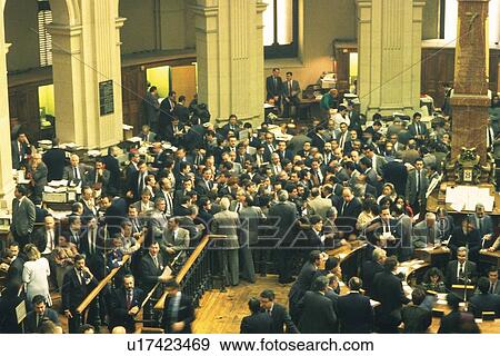 Stock Photo - Scene in the stock exchange, High Angle View, Madrid, Spain. Fotosearch