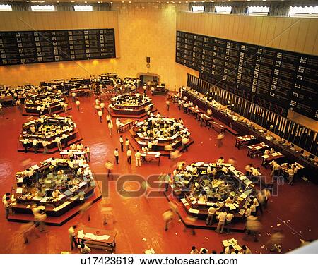 Scene in the stock exchange, High Angle View, Korea View Large Photo Image Stock Photo - Scene in the stock exchange, High Angle View, Korea. Fotosearch