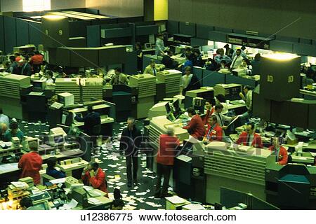 Scene in the stock exchange, High Angle View, Chicago, United States of America View Large Photo Image Stock Photography - Scene in the stock exchange, High Angle View, Chicago, United States of America. Fotosearch