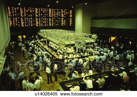 Stock Photography - Scene in the stock exchange, High Angle View, Frankfurt, Germany. Fotosearch