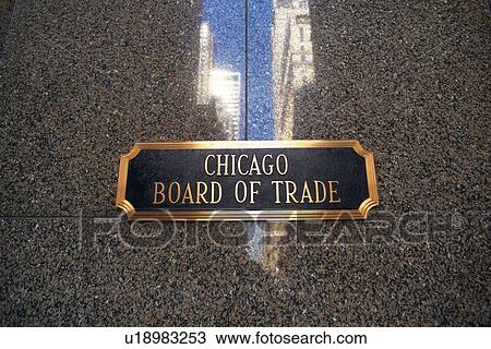 Stock Image - The logo of Chicago Board of Trade, Front View. Fotosearch