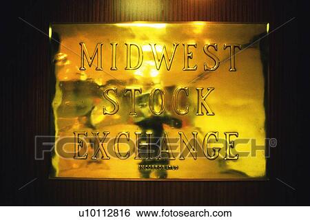 Stock Photograph - The logo of Midwest stock exchange, Close Up. Fotosearch
