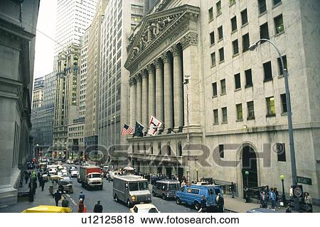 Stock Photo - The stock exchange building, High Angle View, New York, United States of America. Fotosearch