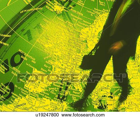 Businessman and image of globe and clock, CG, composition, blurred motion, toned image View Large Photo Image Stock Image - Businessman and image of globe and clock, CG, composition, blurred motion, toned image. Fotosearch