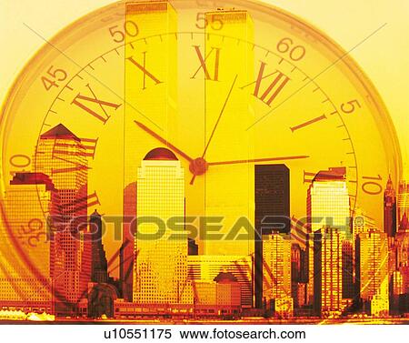 Clock and high-rise buildings in New York City, NY, USA, CG, composition, toned image View Large Photo Image Stock Photography - Clock and high-rise buildings in New York City, NY, USA, CG, composition, toned image. Fotosearch