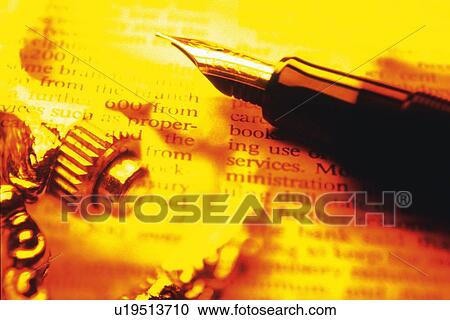 Fountain pen on financial press, high angle view, close up, toned image View Large Photo Image Stock Image - Fountain pen on financial press, high angle view, close up, toned image. Fotosearch