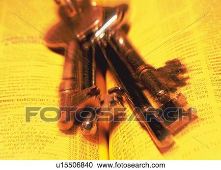 Stock Image - Bunch of keys, High Angle View, Blurred Motion. Fotosearch
