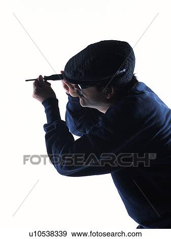 Stock Photo - Burglar breaking in, Side View. Fotosearch