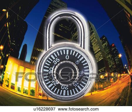 dial lock and Skyscrapers, Composite View Large Photo Image Stock Photo - dial lock and Skyscrapers, Composite. Fotosearch