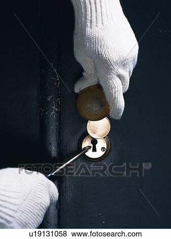 Stock Photo - Hands breaking in, Close Up. Fotosearch