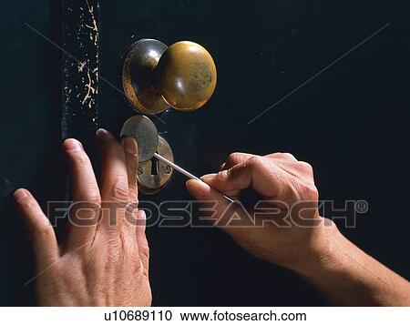Stock Image - Hands breaking in, Side View. Fotosearch