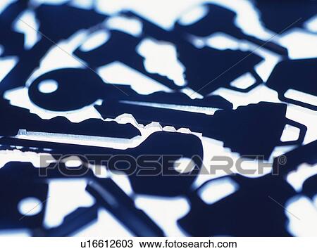 Stock Image - Keys, Silhouette, Toned Image. Fotosearch