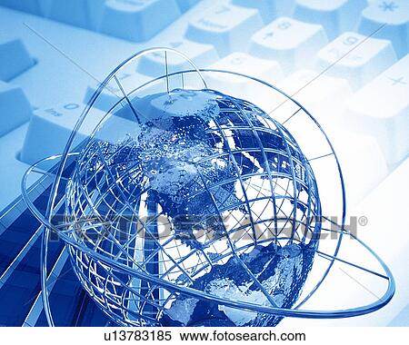 Big globe in front of high-rise building, with image of computer keyboard, CG, composition, close up, toned image View Large Photo Image Stock Photography - Big globe in front of high-rise building, with image of computer keyboard, CG, composition, close up, toned image. Fotosearch