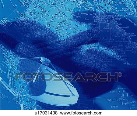 Businessman pushing button of mobile phone with image of globe and satellite dish, CG, composition, close up, blurred motion, toned image View Large Photo Image Stock Photo - Businessman pushing button of mobile phone with image of globe and satellite dish, CG, composition, close up, blurred motion, toned image. Fotosearch