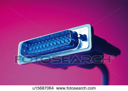Picture - Computer cable, close up, CG, composition. Fotosearch