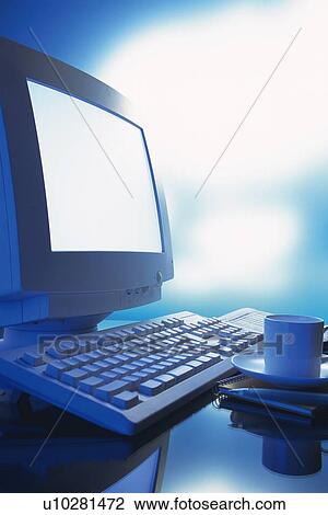 Personal Computer, Newspaper, Memo, Pen and Coffee Cup, Side View View Large Photo Image Stock Image - Personal Computer, Newspaper, Memo, Pen and Coffee Cup, Side View. Fotosearch
