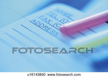 Stock Image - An address book, Pin Focus, Toned Image. Fotosearch