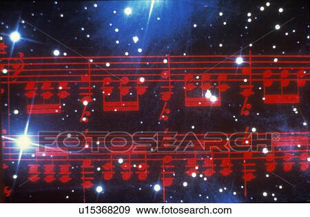 Space special effects composite of red musical notes and starry sky View Large Photo Image Stock Photo - Space special effects composite of red musical notes and starry sky. Fotosearch